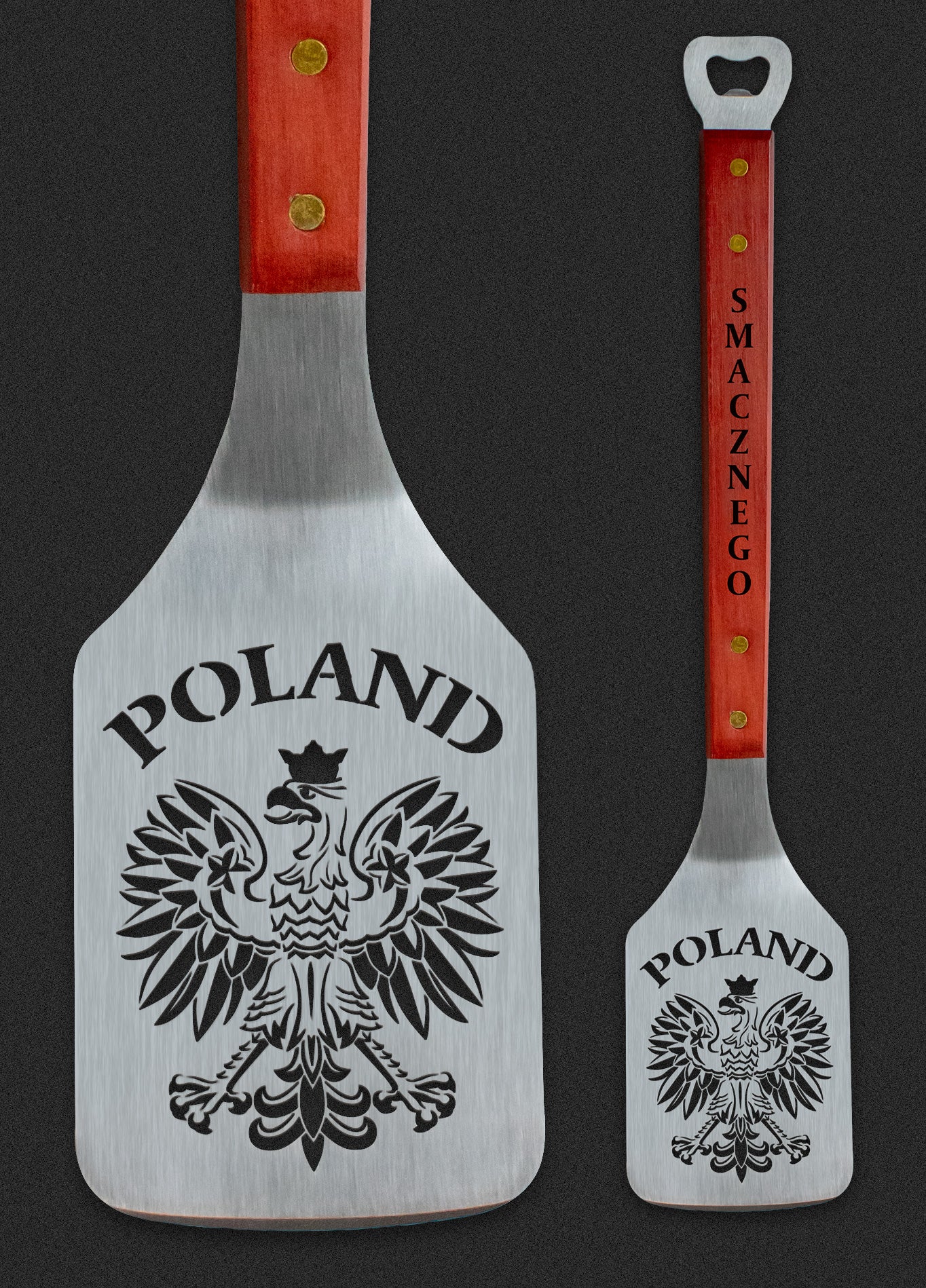 Laser cut Polish Eagle Wooden Spatula 18.5 inches-Stainless Steel