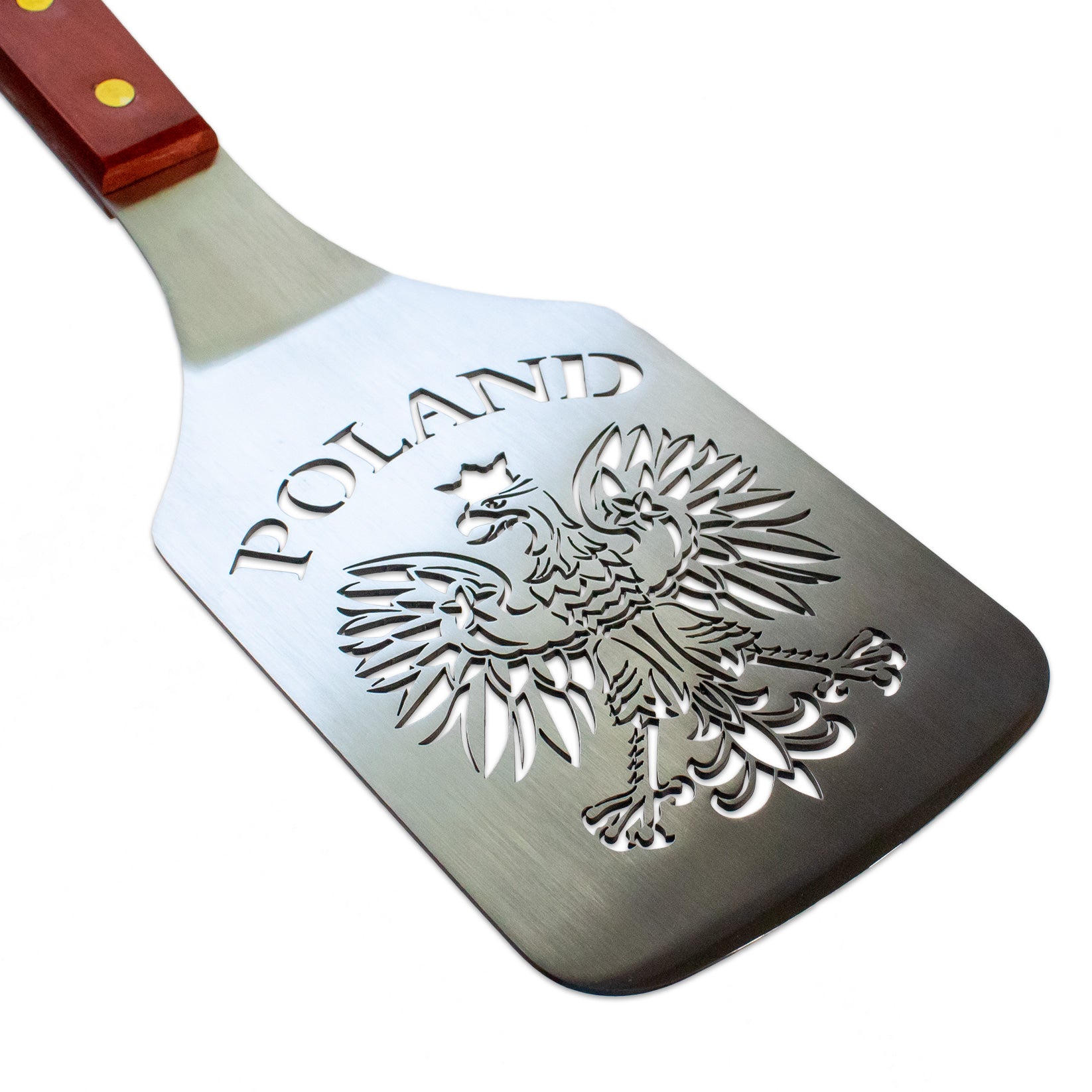 Laser cut  Polish Eagle Wooden Spatula 18.5 inches-Stainless Steel