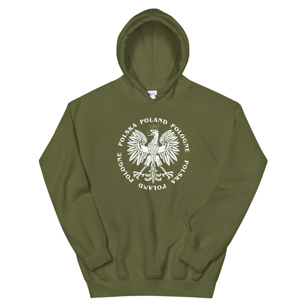 Poland - White Eagle - Circle Hooded Sweatshirt