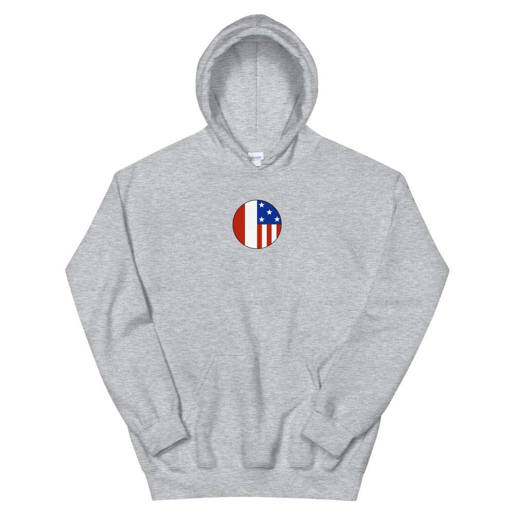 Minimalist Polish-American Hooded Sweatshirt.