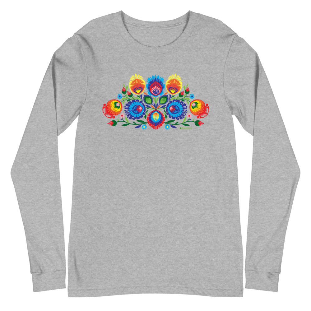 Folk Art (Wycinanki) Flowers Long Sleeve Tee