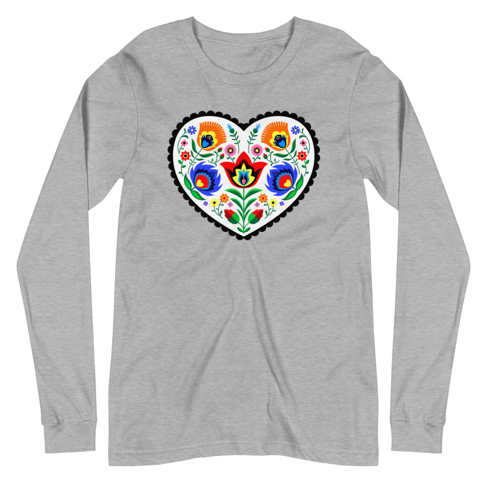 Folk Art Heart Long Sleeve Tee