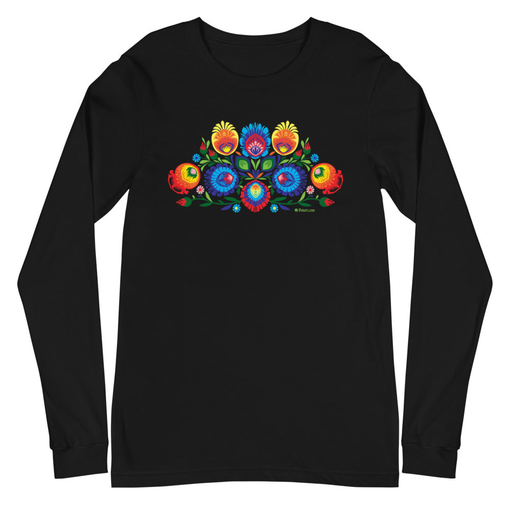 Folk Art (Wycinanki) Flowers Long Sleeve Tee