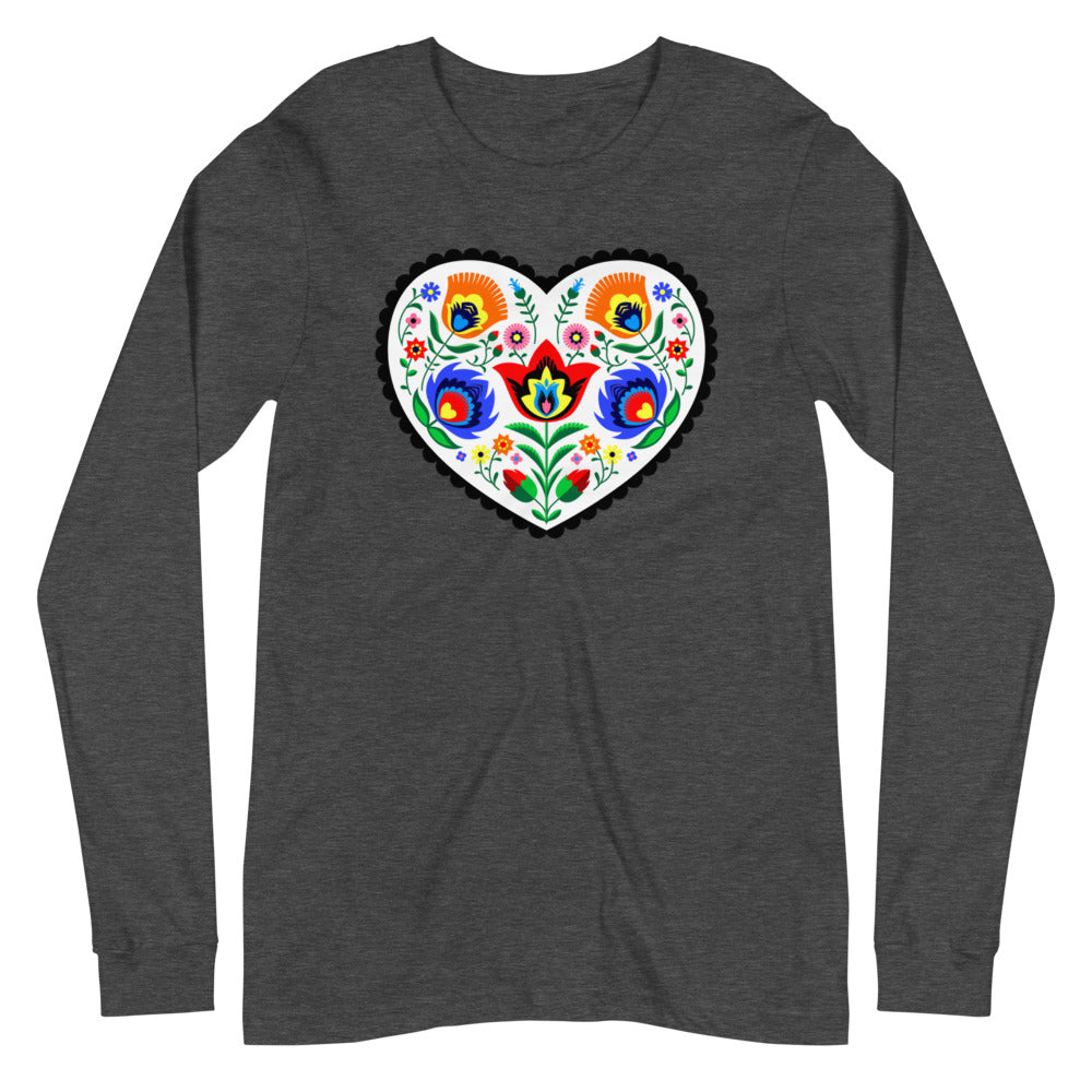 Folk Art Heart Long Sleeve Tee