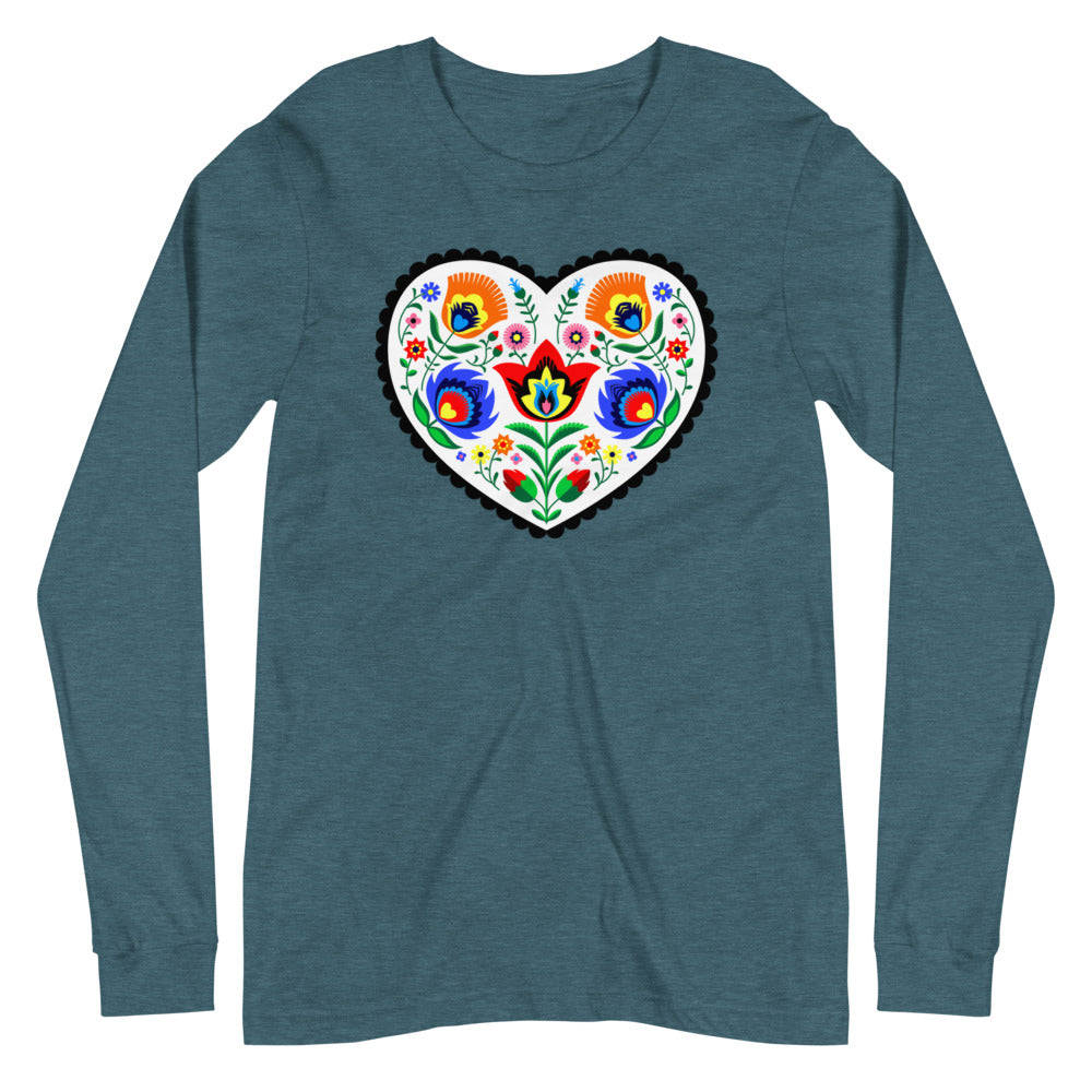 Folk Art Heart Long Sleeve Tee