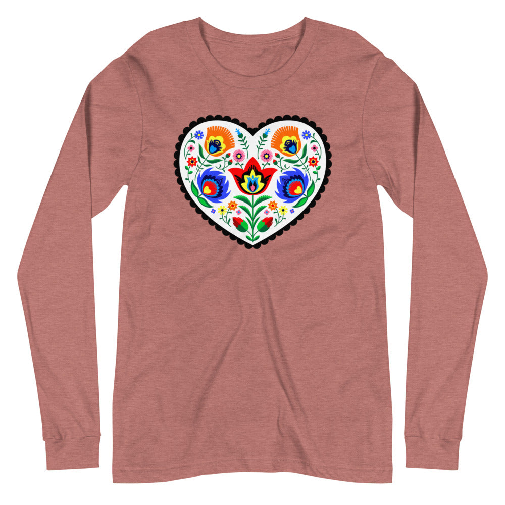 Folk Art Heart Long Sleeve Tee