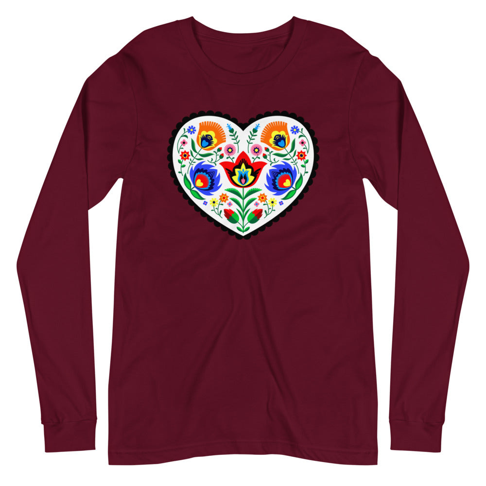 Folk Art Heart Long Sleeve Tee