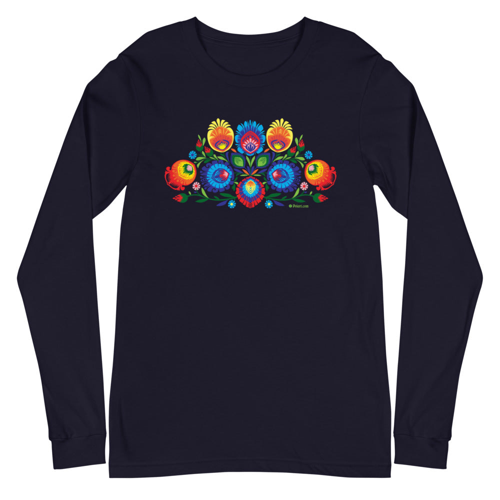 Folk Art (Wycinanki) Flowers Long Sleeve Tee