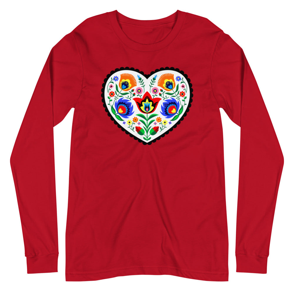 Folk Art Heart Long Sleeve Tee