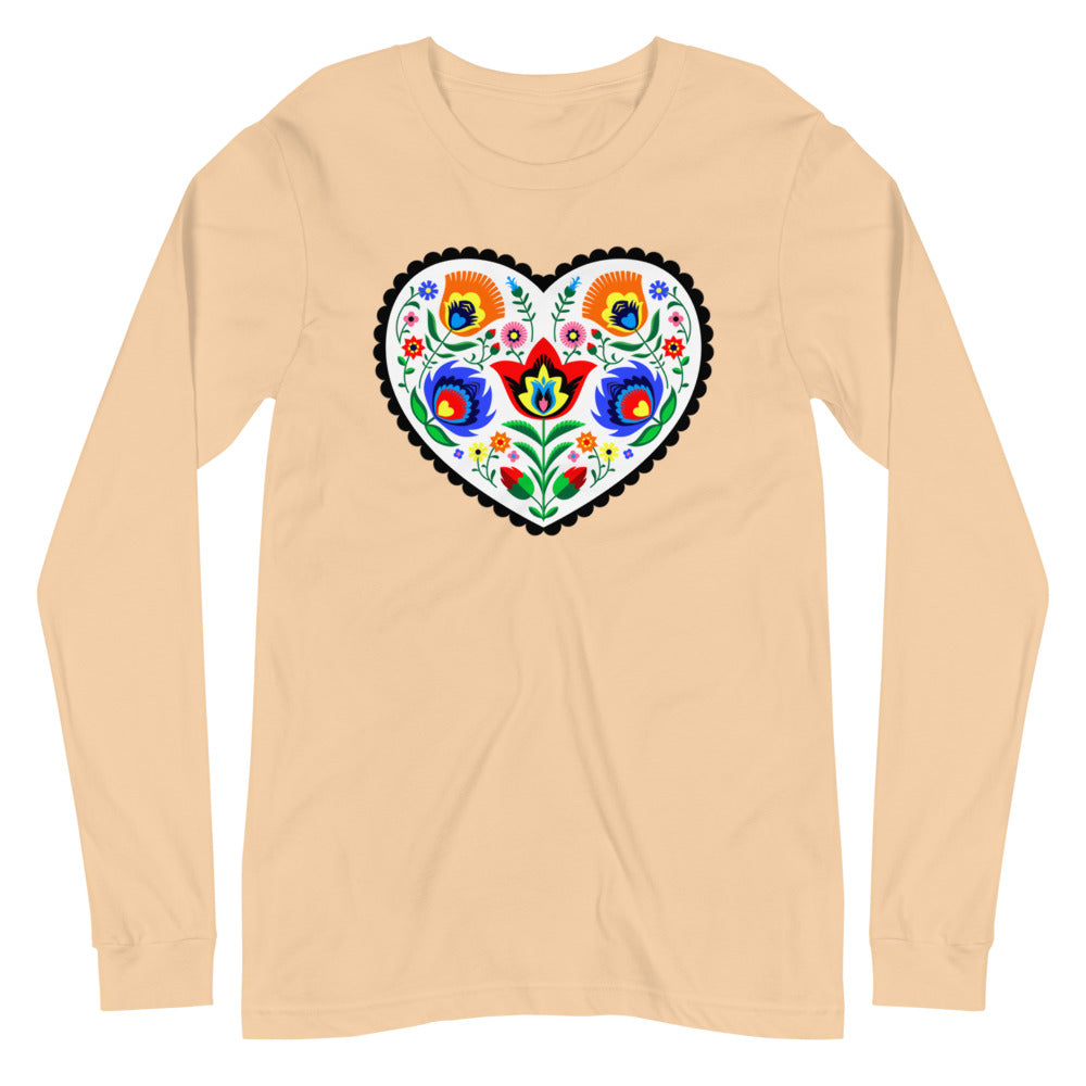 Folk Art Heart Long Sleeve Tee