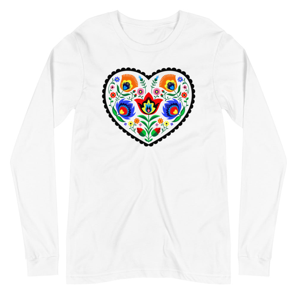 Folk Art Heart Long Sleeve Tee