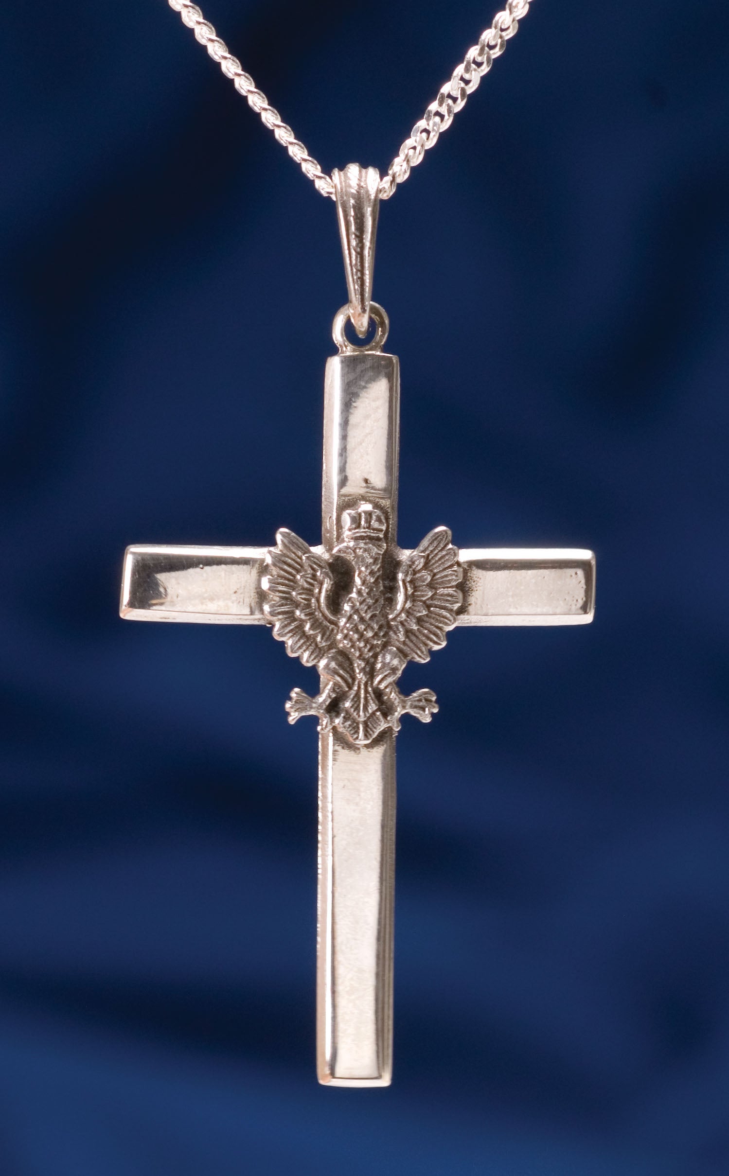 .925 Silver Cross - Polish White Eagle Pendant
