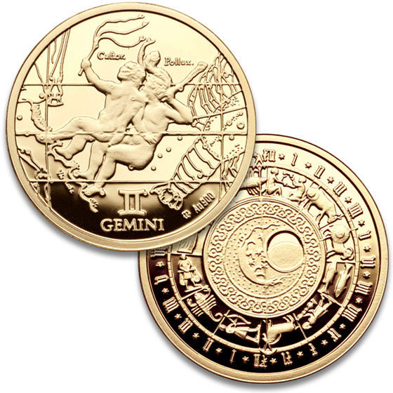 Zodiac 900pf Fine Gold (21.5K) Medal - Gemini,  May 21 - Jun 20