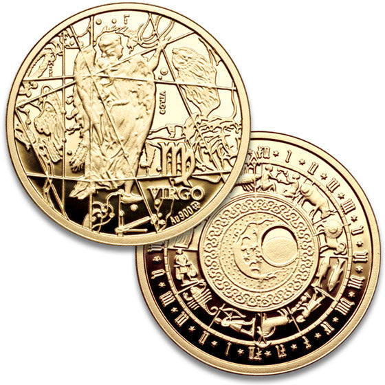 Zodiac 900pf Fine Gold (21.5K) Medal - Virgo,  Aug 23 - Sep 22