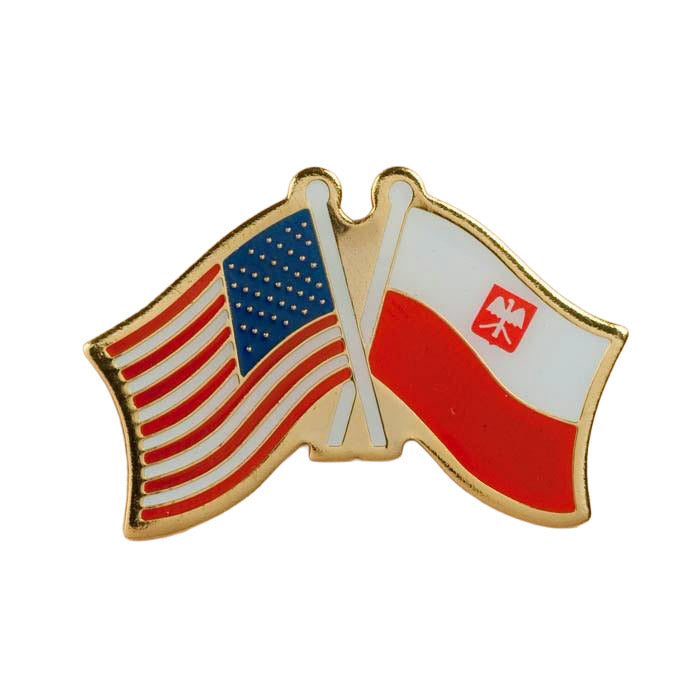 Lapel Pin - Polish American Flags