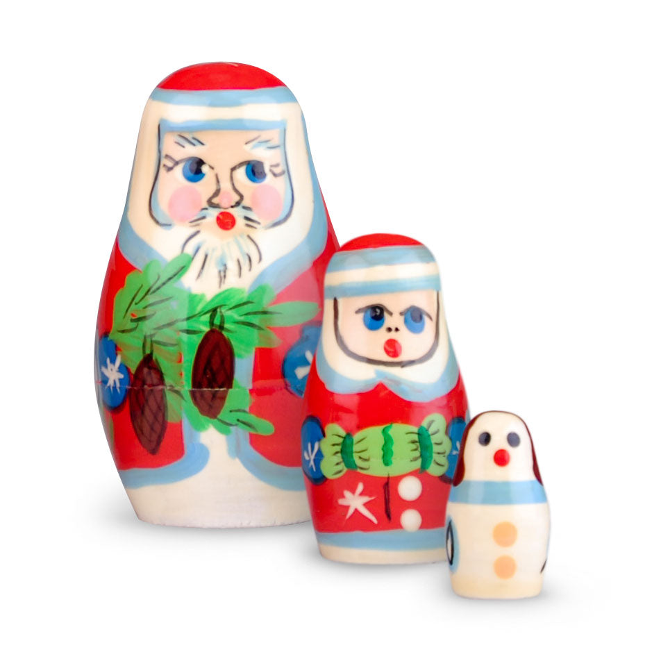 Santa Nesting Doll - 3 Piece set, 2" Tall