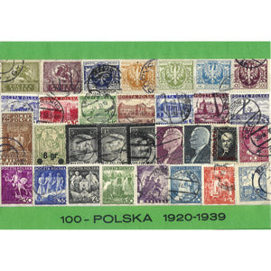 Polish Collectible Postmarked Stamp Sets - 100 from 1920-39