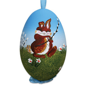 Easter Hare Hand Painted & Signed Turkey Egg Ornament