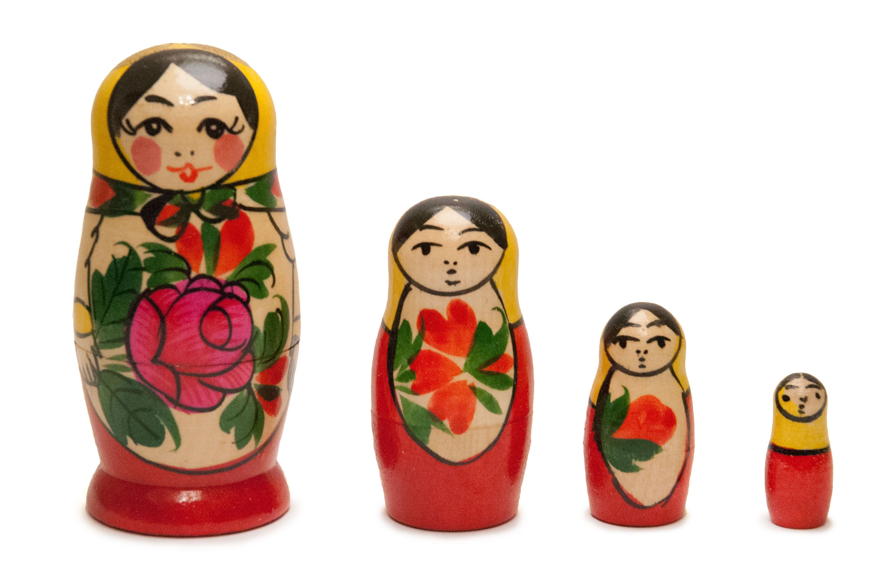 4 Piece Wooden Nesting Doll - Traditional 3.4"
