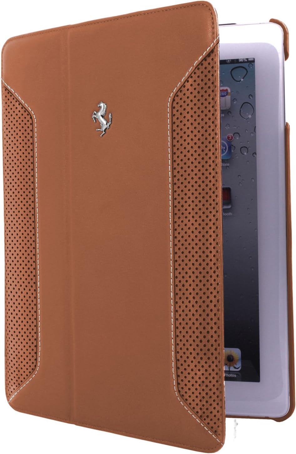Ferrari Universal Leather Book Type Tablet Air Folio Case, Camel Brown (FEF12FCD5CA)