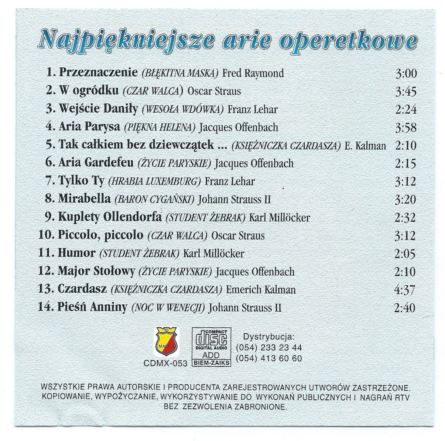 Najpiekniejsze arie operetkowe cz.3