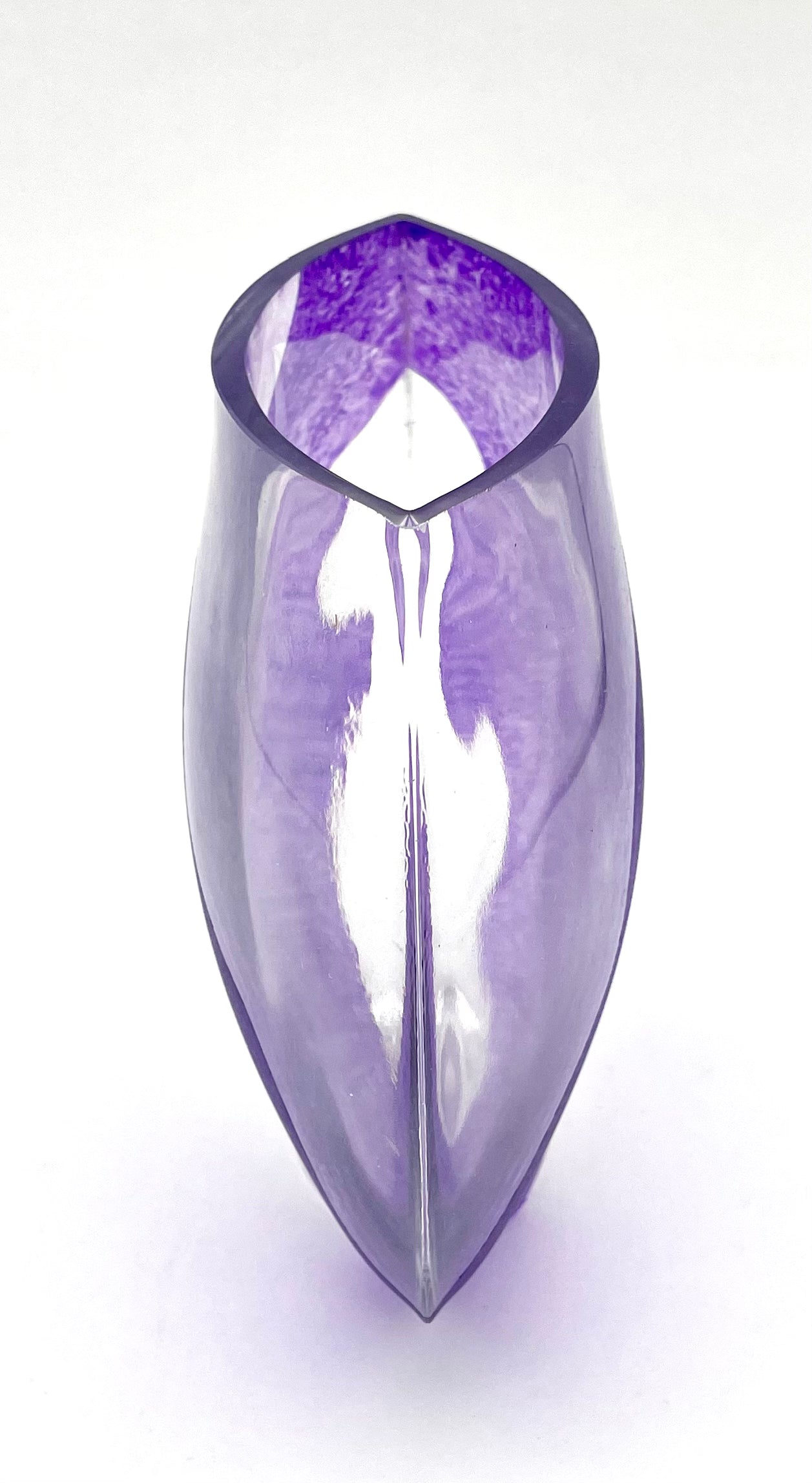 Glass Vase - Wavy Indigo Series, 6 inches Tall