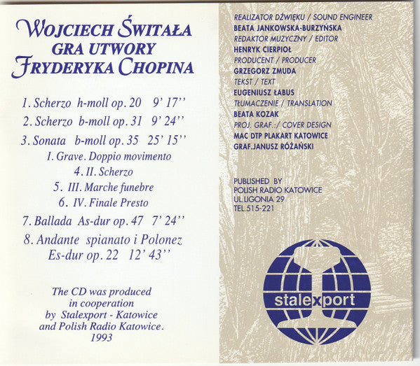 Wojciech Świtała Gra Utwory Fryderyka Chopina - CD
