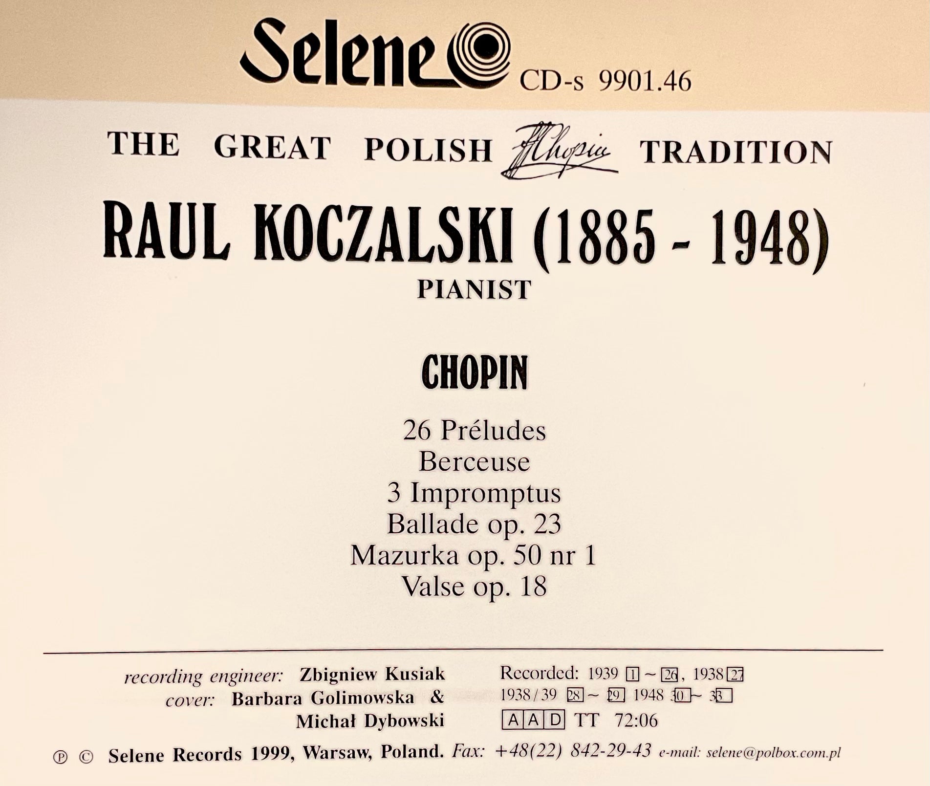 The Great Polish Chopin Tradition - Raul Koczalski vol V
