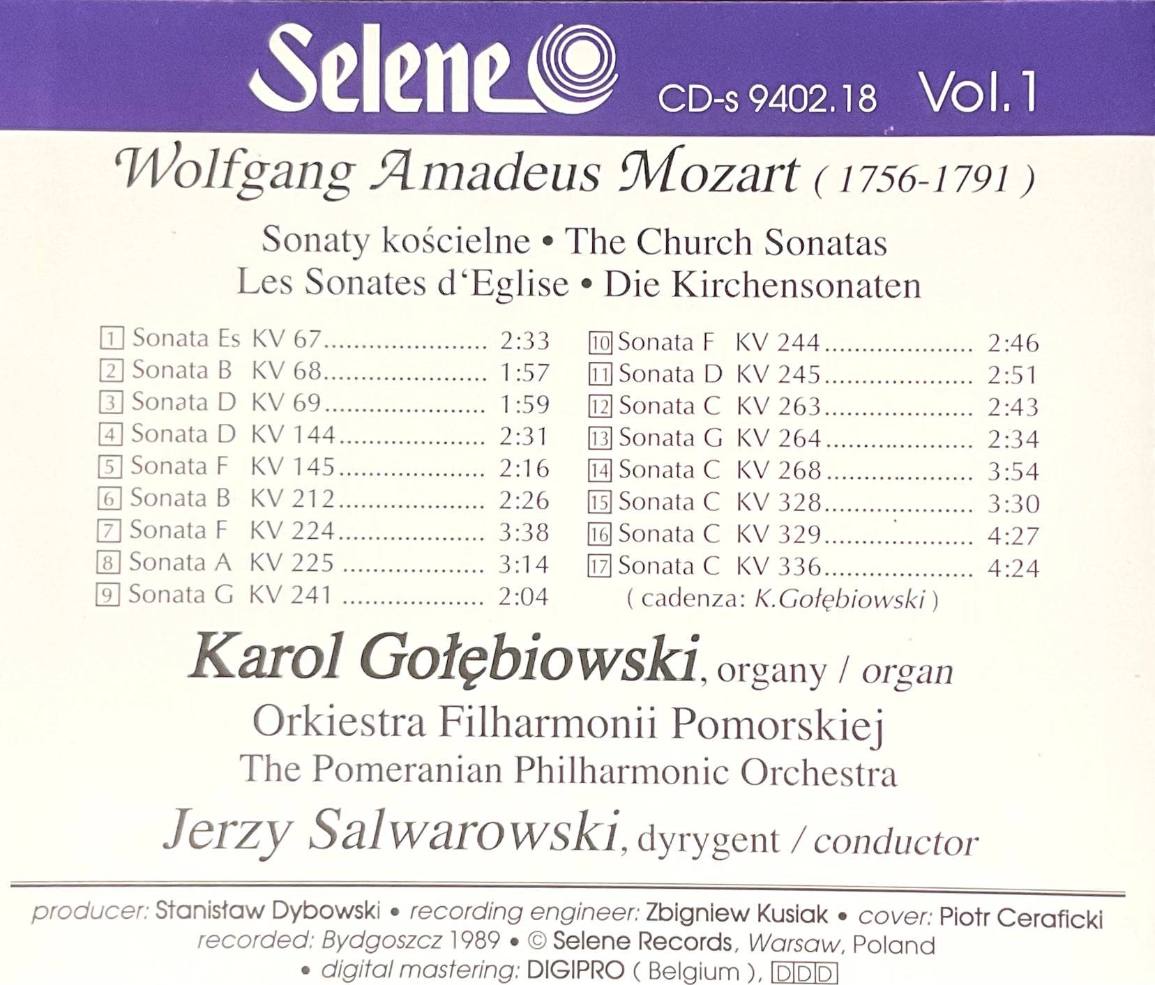 Mozart - Sonaty Koscielne vol 1