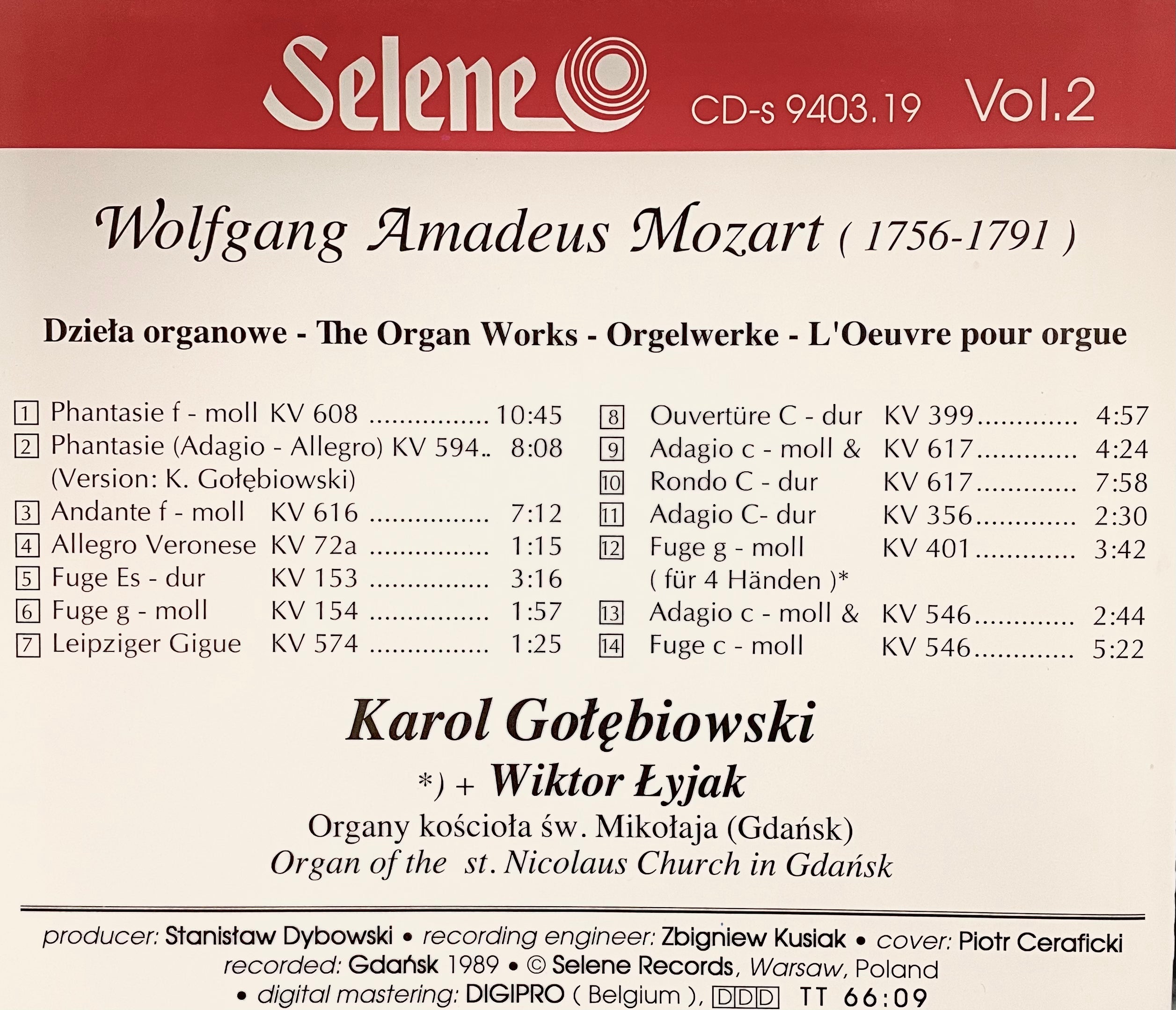 Mozart - Sonaty Koscielne vol 2