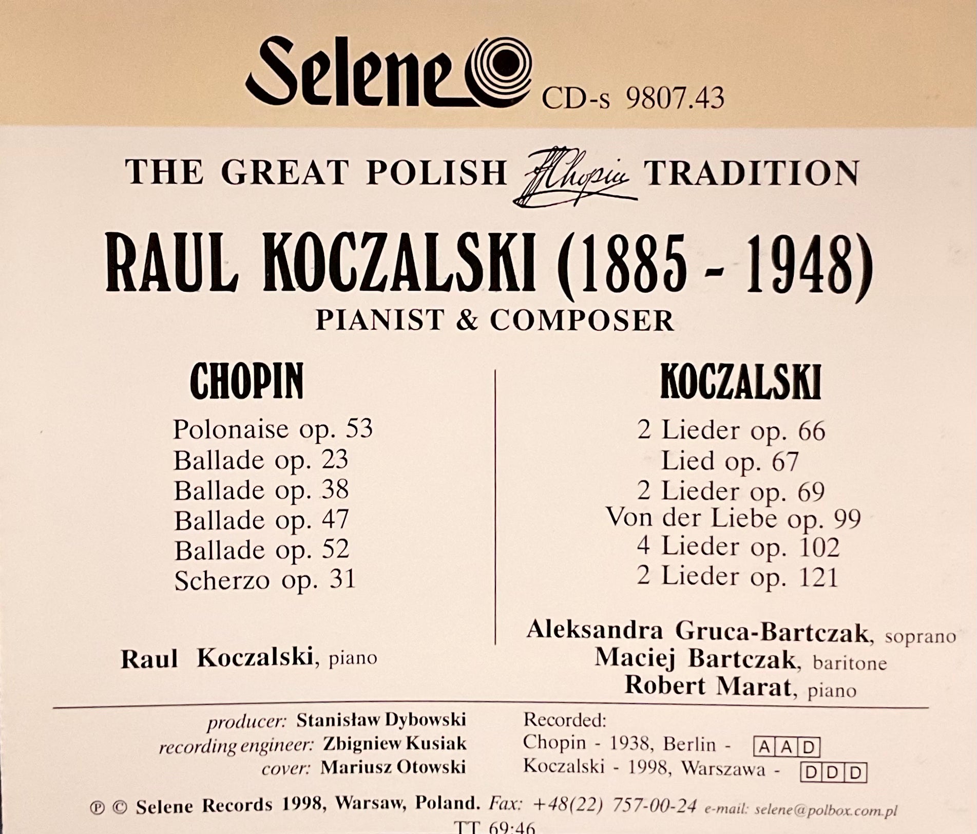 The Great Polish Chopin Tradition - Raul Koczalski Vol. 4