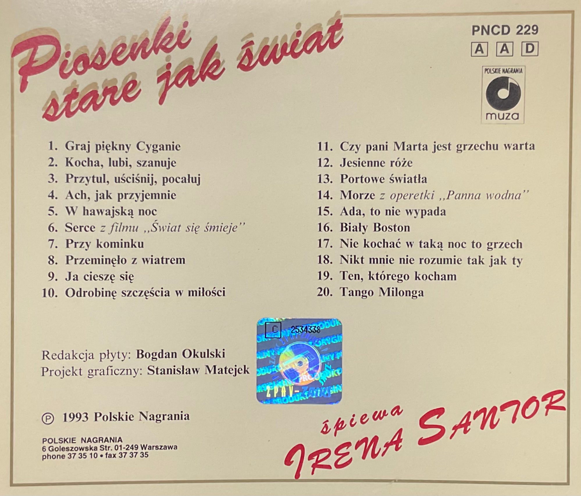 Songs as old as the world (Piosenki stare jak świat) - Irena Santor