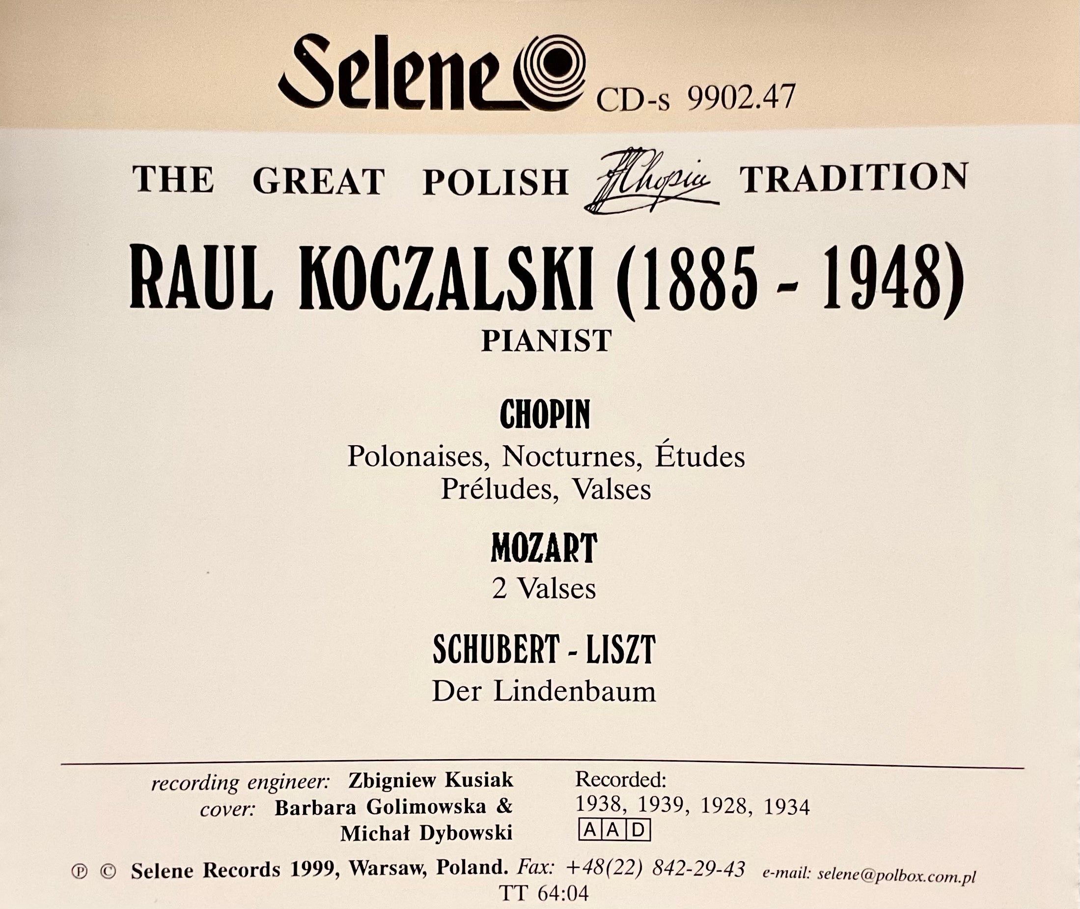 The Great Polish Chopin Tradition - Raul Koczalski vol VI