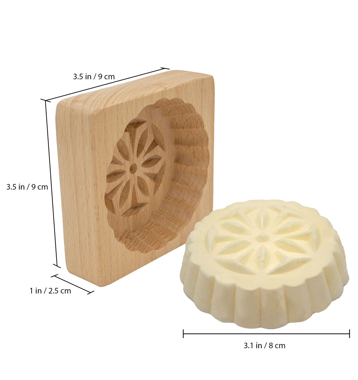 Wooden Butter Mold - Flower