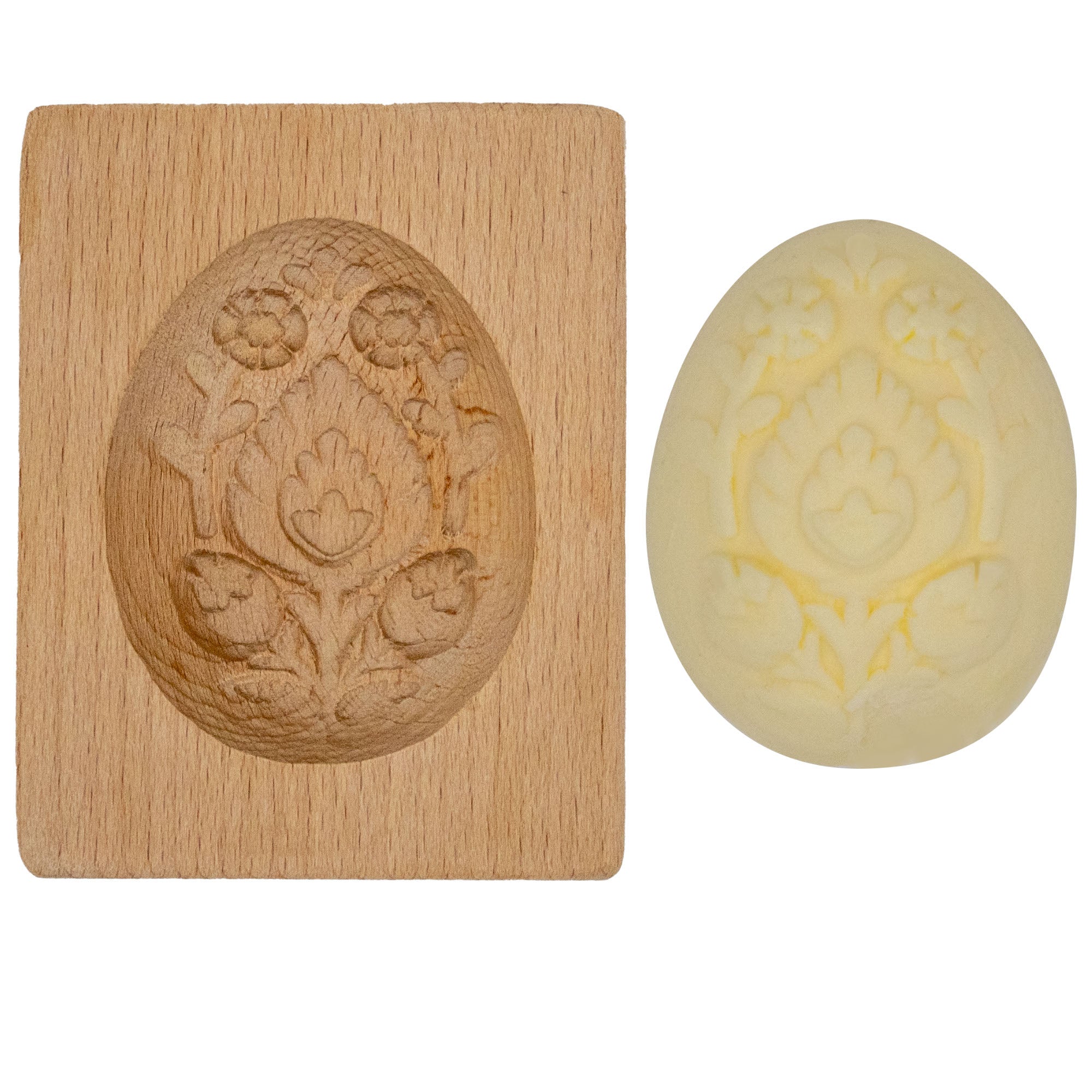 Wooden Butter Mold - Folk Egg