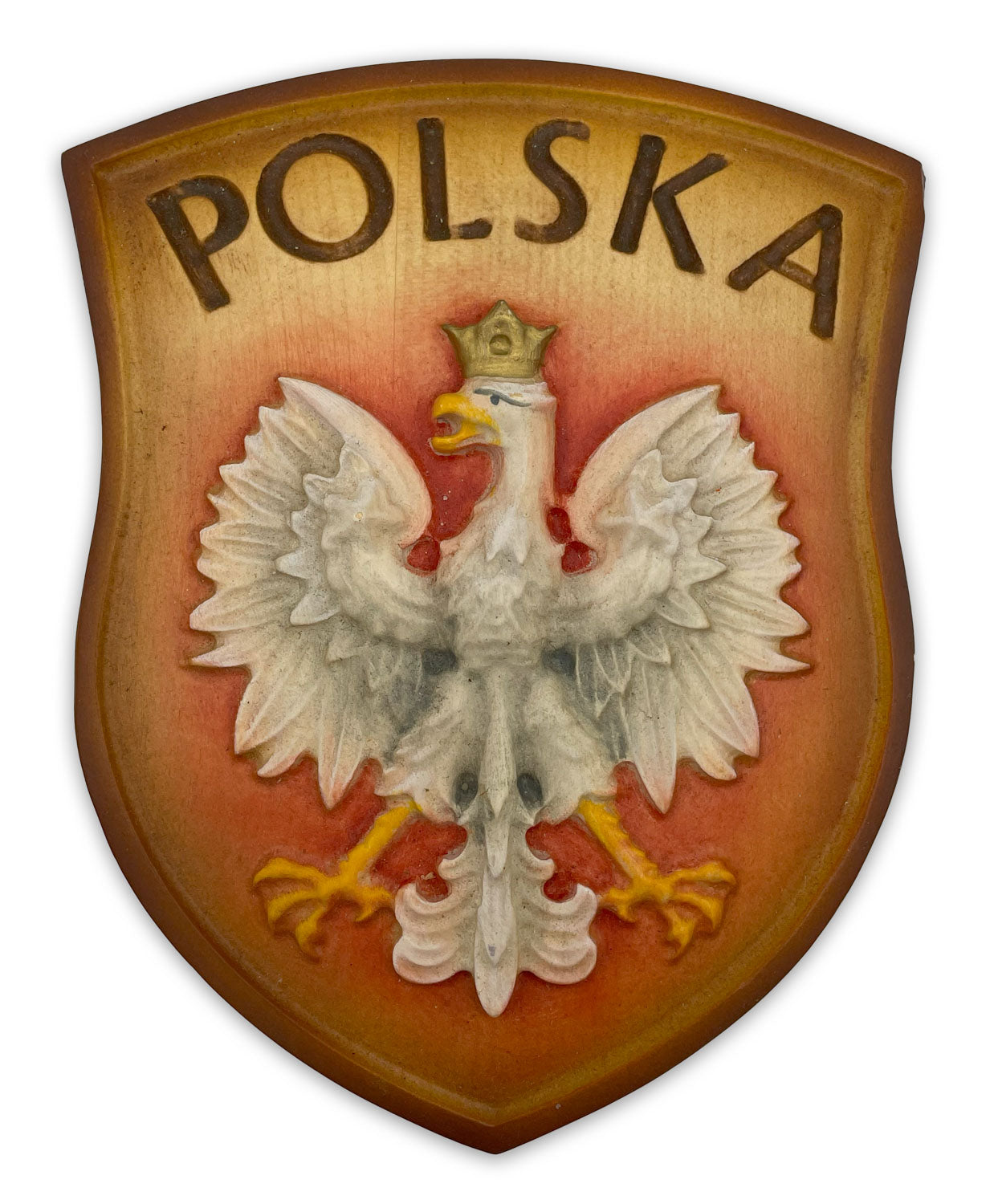 Wood Carved Coat of Arms of Poland, Medium