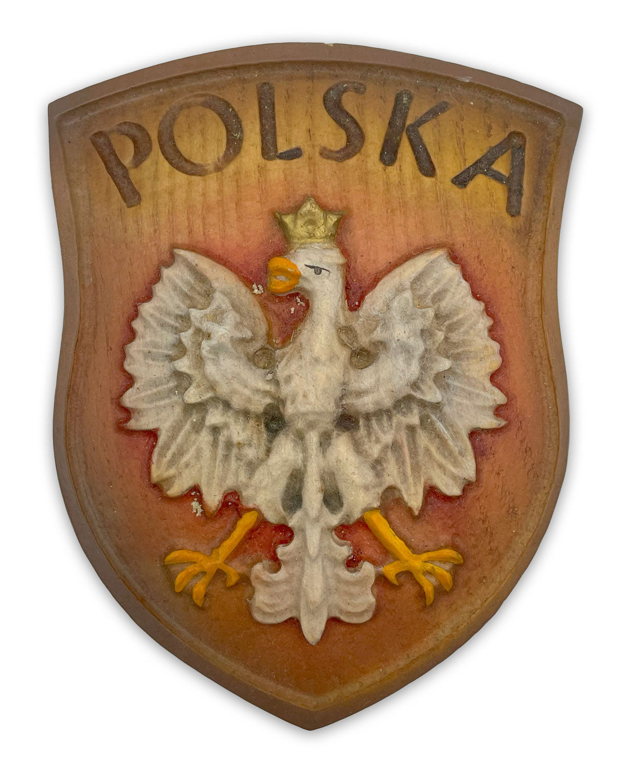 Wood Carved Coat of Arms of Poland, Small
