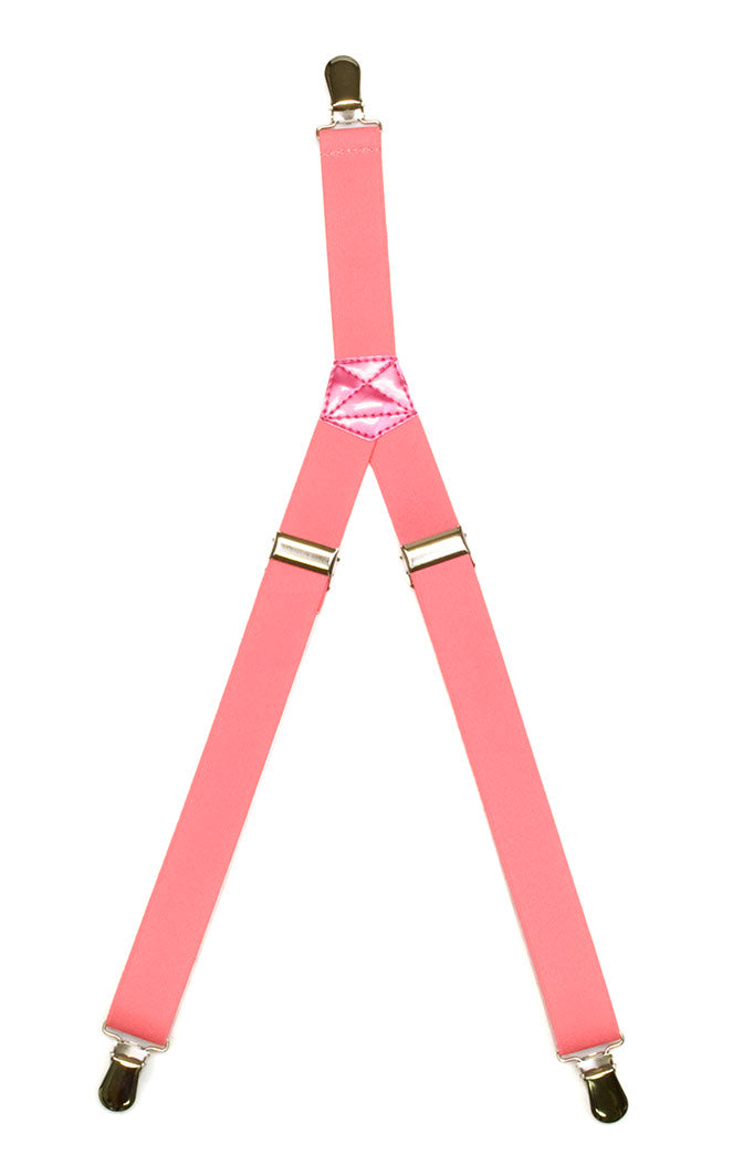 Solid Kid's Clip Suspenders - Light Pink