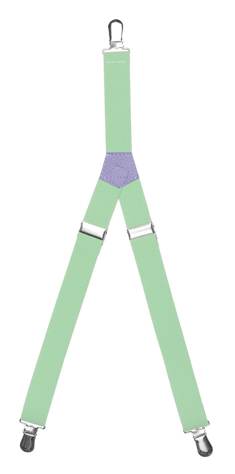 Solid Kid's Clip Suspenders - Light Green