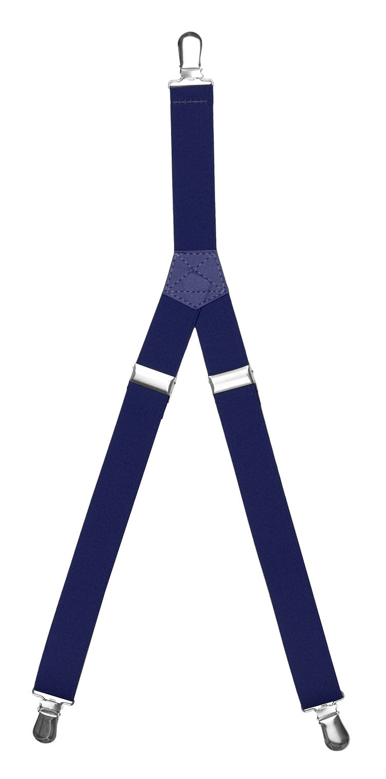 Solid Kid's Clip Suspenders - Navy Blue