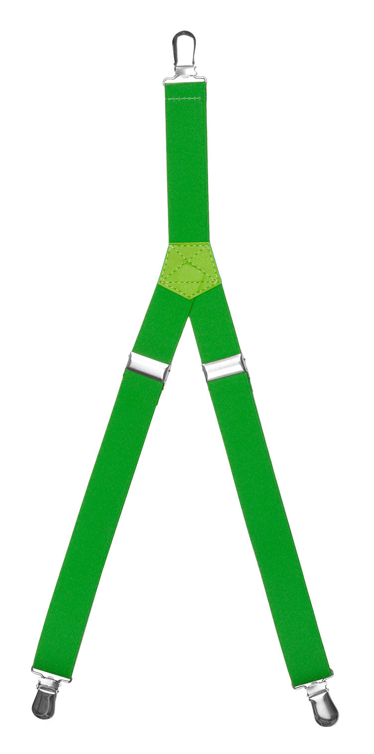 Solid Kid's Clip Suspenders - Forest Green