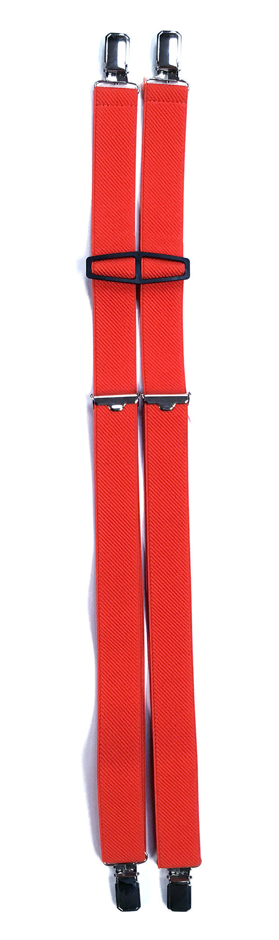 Solid Kid's Clip X Suspenders - Orange-Red Stripes