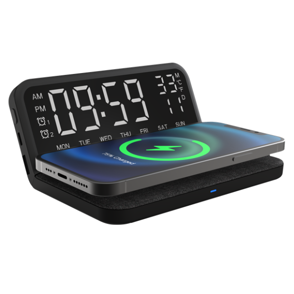 TQ-1 Digital Alarm Clock & Qi Wireless Charger