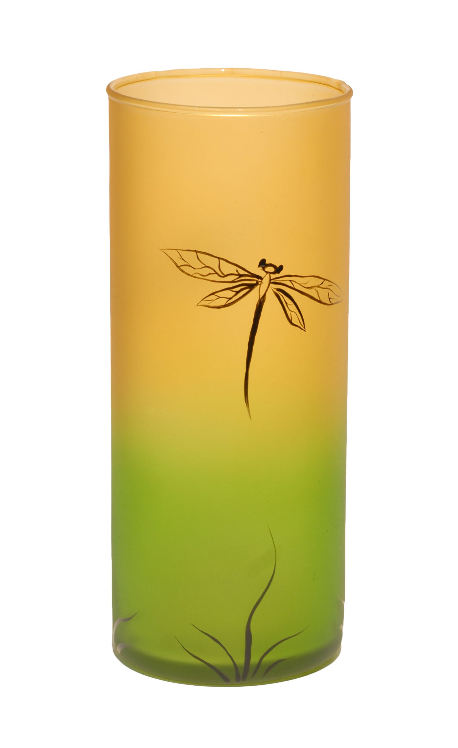 Glass Vase - Dragon Fly Series, 8 inches Tall