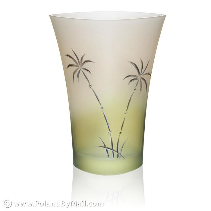 Glass Vase - Swaying Palms Series, 12 inches Tall