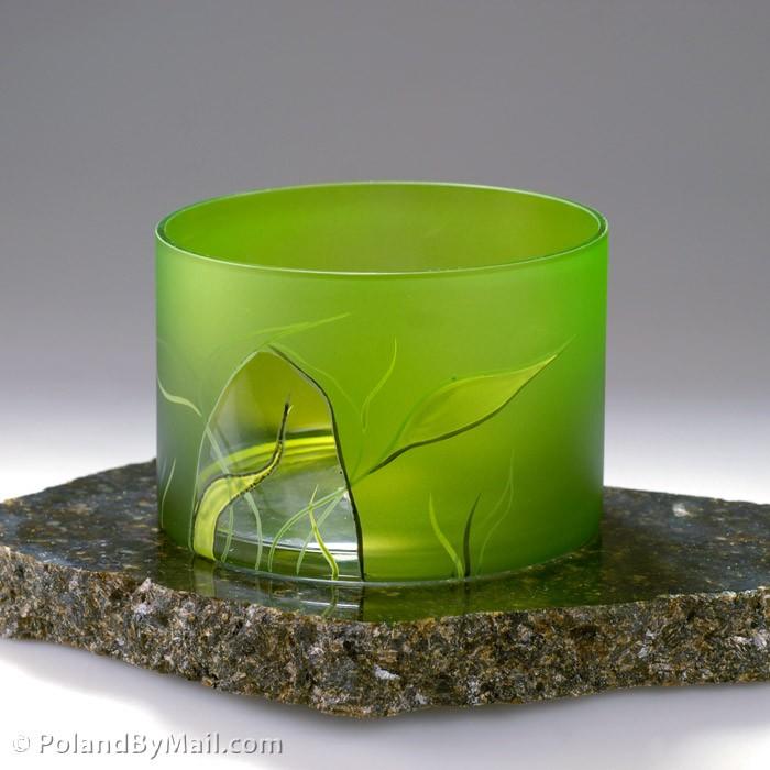 Glass Vase - Luscious Lime Series, 6 inches Wide
