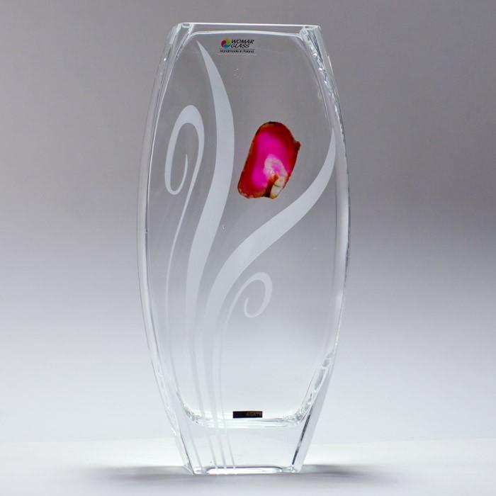 Glass Vase - Agate Stone Series, Tulip Flower 12 inches Tall