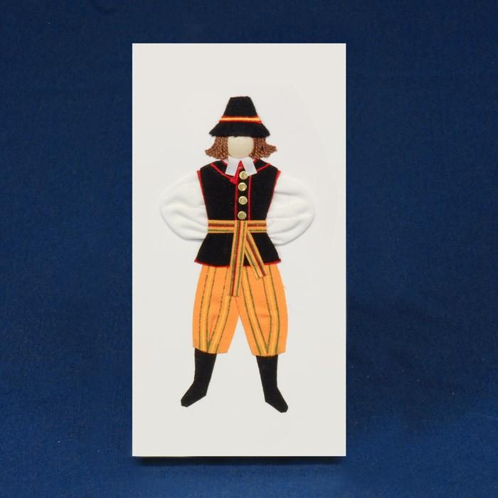 Cloth Figure Greeting Card - Mazowsze, Male