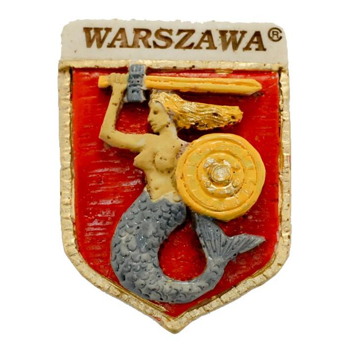 Handcrafted Marble Magnet - Warsaw Coat of Arms