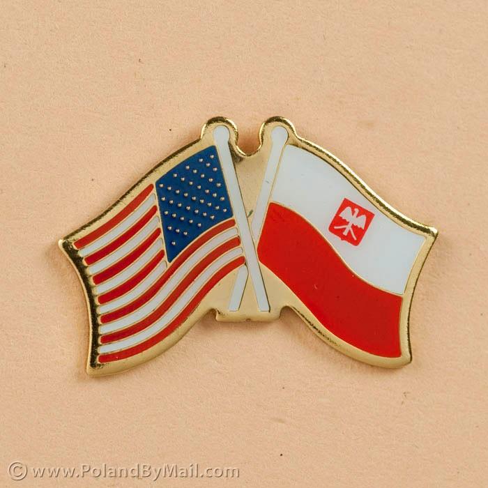 Lapel Pin - Polish American Flags